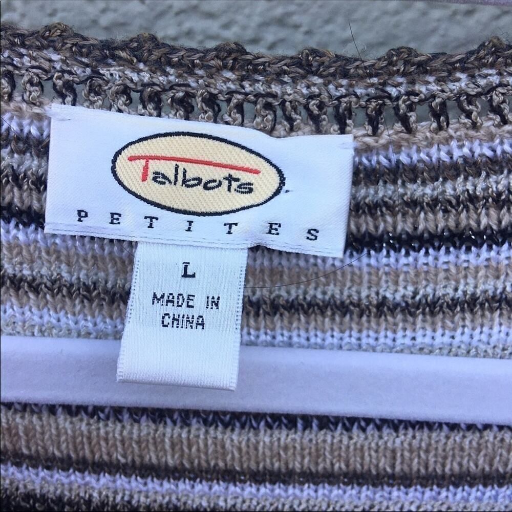 Talbots Striped Button-Down Cardigan - Picture 4 of 8